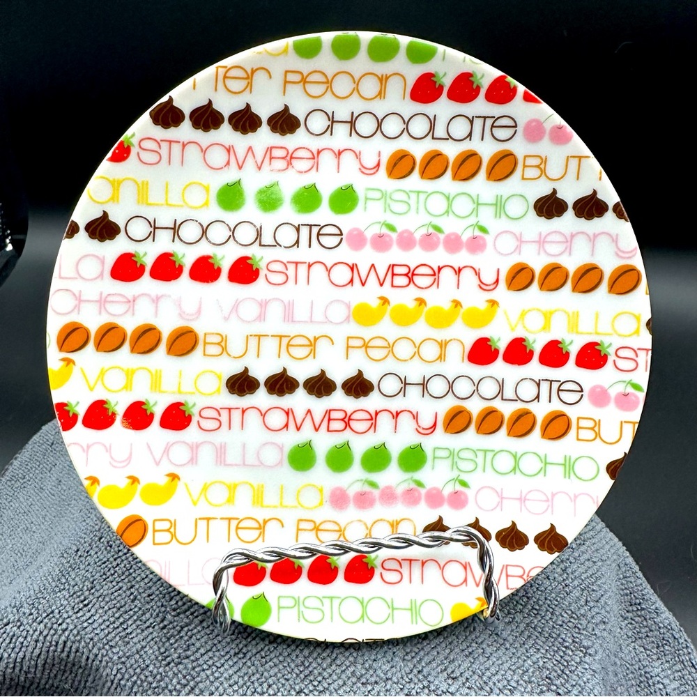 EVC - Set of 4 - The toscany COLLECTION - Dessert Plates with Text Design